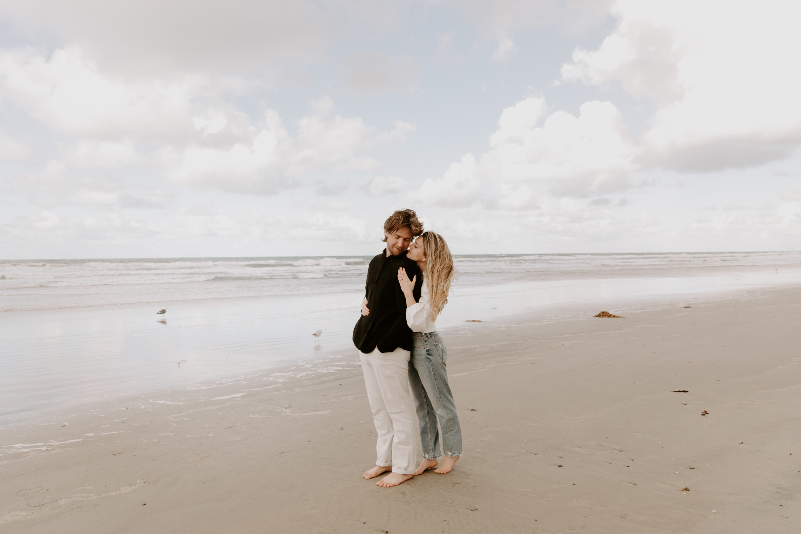 San Diego beach engagement photos at the oceanside pier